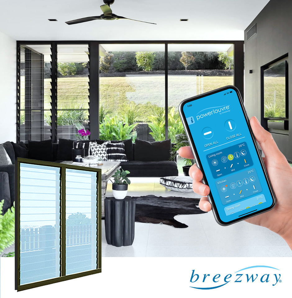 Powerlouvre Automated Window System 2 Bays of 152mm x 17 Blades