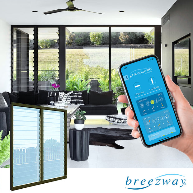 Powerlouvre Automated Window System 3 Bays of 152mm x 17 Blades